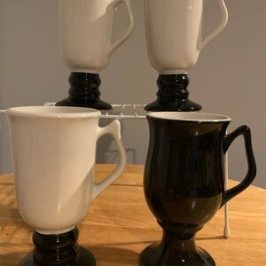 4 Vintage Hall Pedestal Irish Coffee Cups.